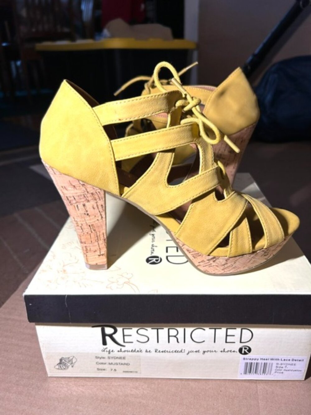 Restricted Sydnee Cork Strappy Heel Size 7
